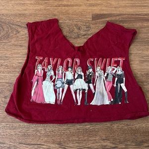 Red (Taylor's Version) Eras Dark Red T-Shirt hand cut from size L